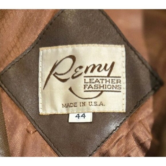 Vintage Remy Leather Blazer Mens 44 Brown Soft Pockets Lined Button Jacket - Picture 3 of 10
